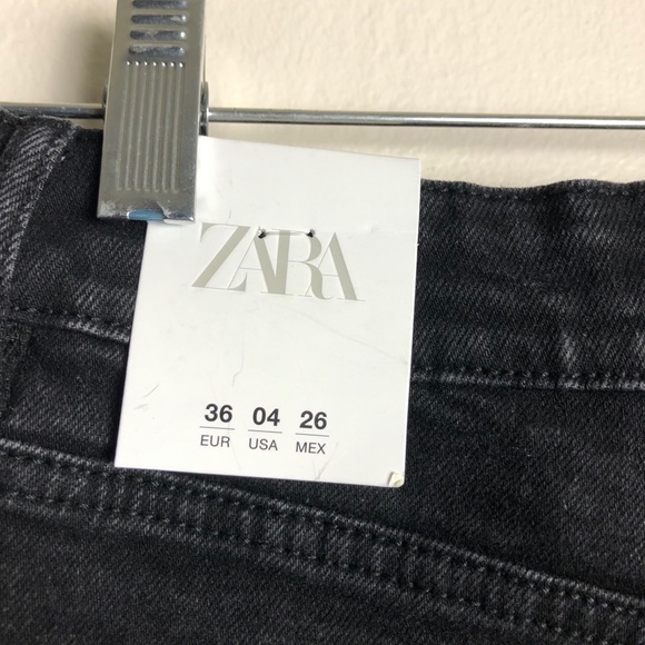 Black Zara Jean Cropped Distressed Shorts - Picture 3 of 4